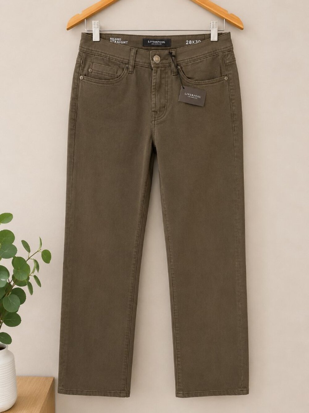 Liverpool Los Angeles Men’s Relaxed Straight Pants 28x30 Sage Green